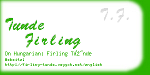 tunde firling business card